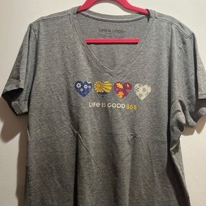 Life is good women’s crusher tee. Super soft and perfect for layering or alone.